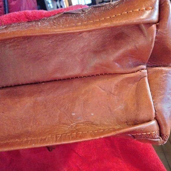 Embossed Leather Cutout Tote - Picture 4 of 4